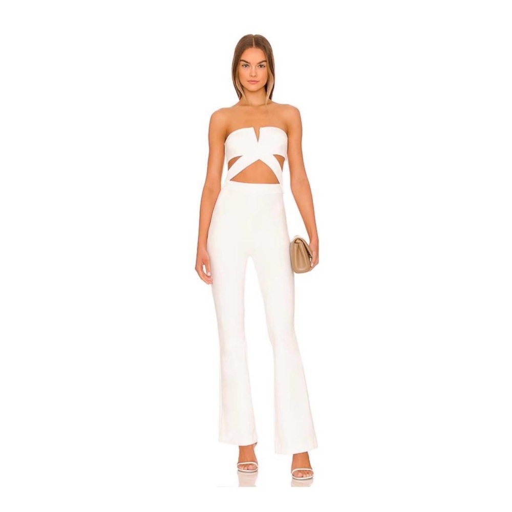 $228 NBD x Revolve Kieran Jumpsuit White Ivory Size XL